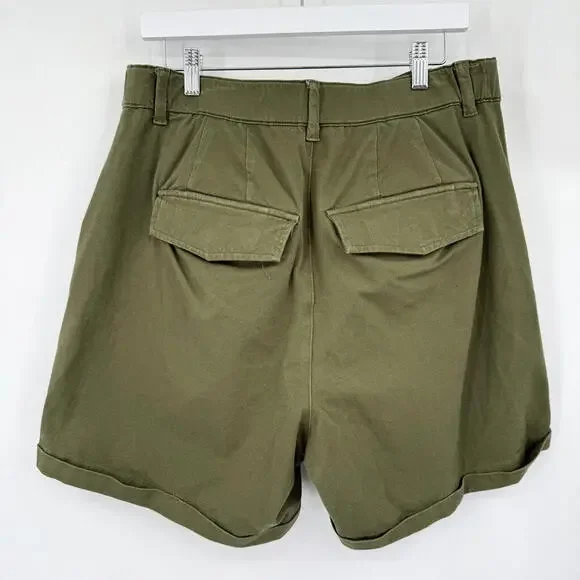 Women's Universal Standard Olive Stretch Twill Shorts Extra Large XL - Picture 2 of 4